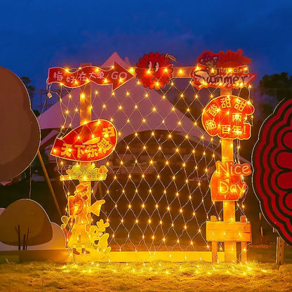 Rideau lumineux en maille LED – décoration extérieure/intérieure, guirlande féerique, Noël/mariage/fêtes