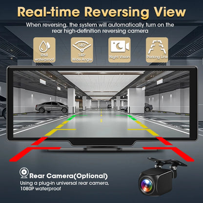 Écran Carplay Android Auto sans fil Srnubi 10.26” – 4K DVR tableau de bord, enregistreur double caméra, GPS
