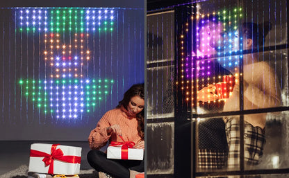 Rideau lumineux LED intelligent RGB – guirlande musique programmable – fenêtre & salle de fêtes, 3x3m, 2x2m, 1x1m