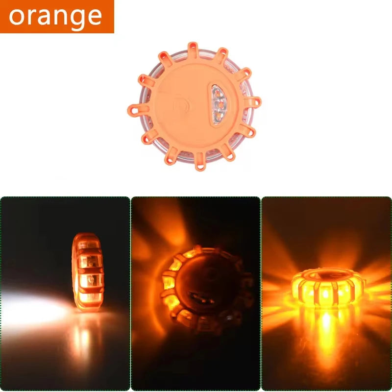 Balise LED magnétique d'urgence pour voiture – stroboscope avertisseur, lumière de sécurité, orange/bleu