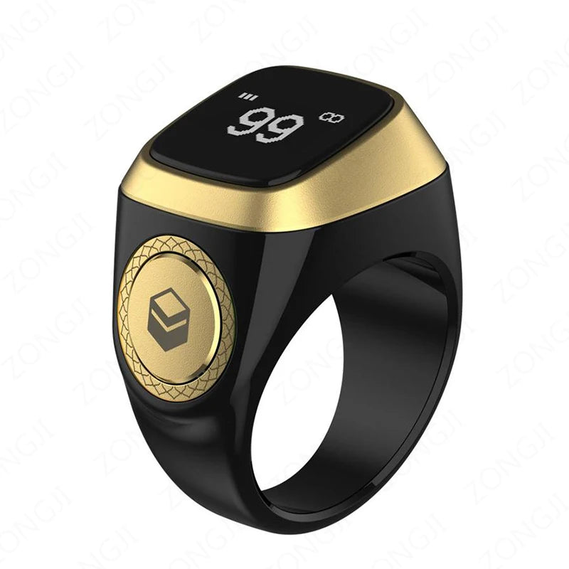 IQibla Smart Zikr Ring – Bague connectée de zikr, louange Tasbih, compteur électronique pour musulmans, heure de prière, rappel par vibration, étanche