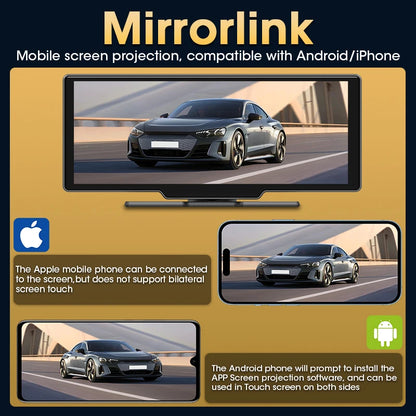 Écran Carplay Android Auto sans fil Srnubi 10.26” – 4K DVR tableau de bord, enregistreur double caméra, GPS