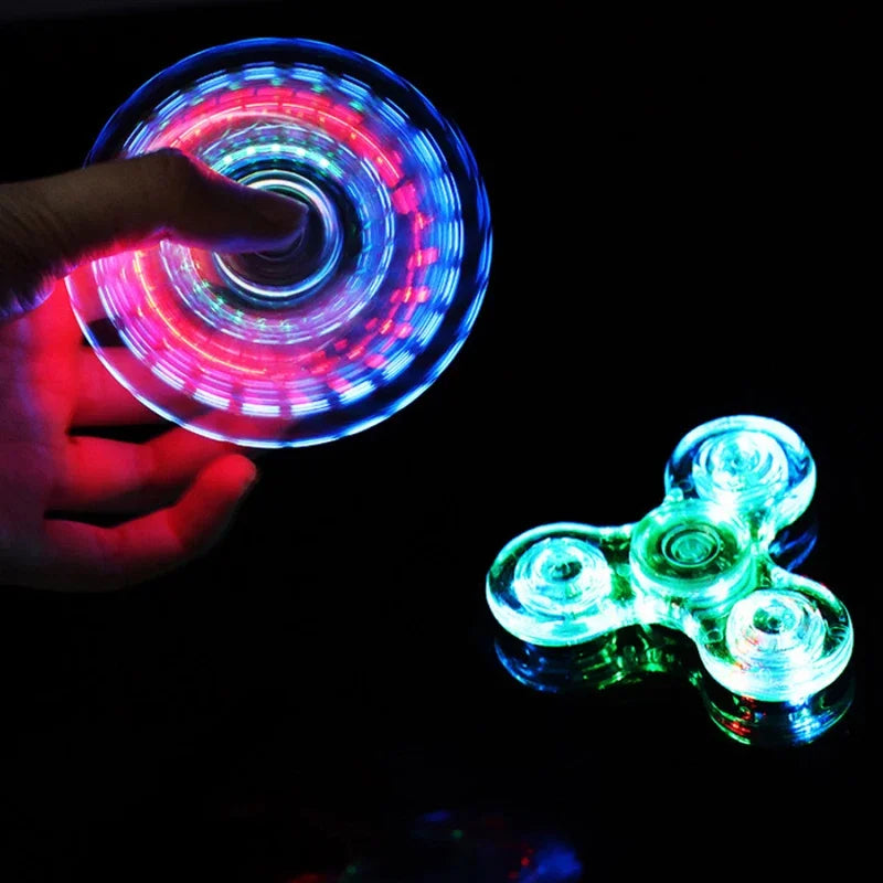 Fidget Spinner lumineux à LED – Jouet anti-stress Mini EDC, brille dans la nuit
