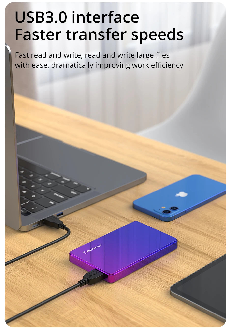 SomnAmbulist – Disque dur externe portable HDD 2,5 pouces – Capacités 250 Go, 320 Go, 500 Go, 1 To – USB 3.0 – Compatible PC, TV, PS4, Xbox, Laptop