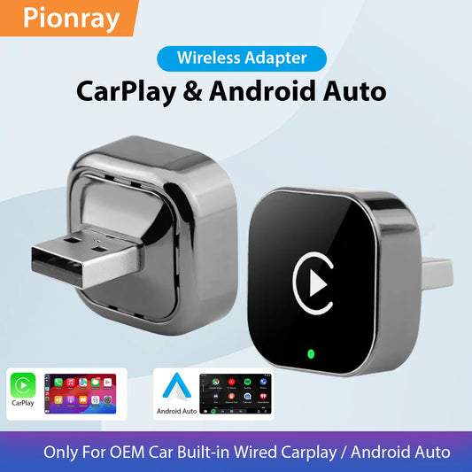 Adaptateur CarPlay sans fil Pionray 2 en 1 – Android Auto, WiFi 5Ghz, USB type-C/USB Plug & Play