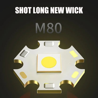 Lampe de poche LED ultra lumineuse, torche tactique puissante, batterie intégrée de 15 000 mAh, projecteurs d'urgence pour camping avec feu arrière