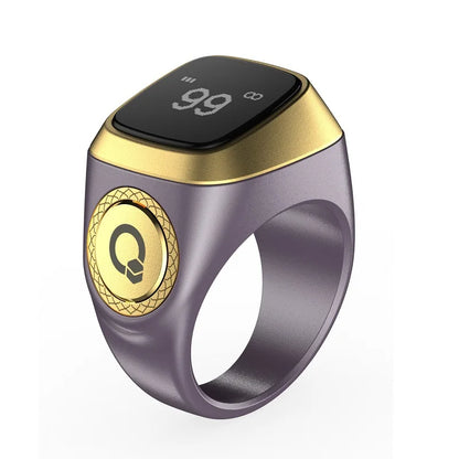 IQibla Smart Zikr Ring – Bague connectée de zikr, louange Tasbih, compteur électronique pour musulmans, heure de prière, rappel par vibration, étanche