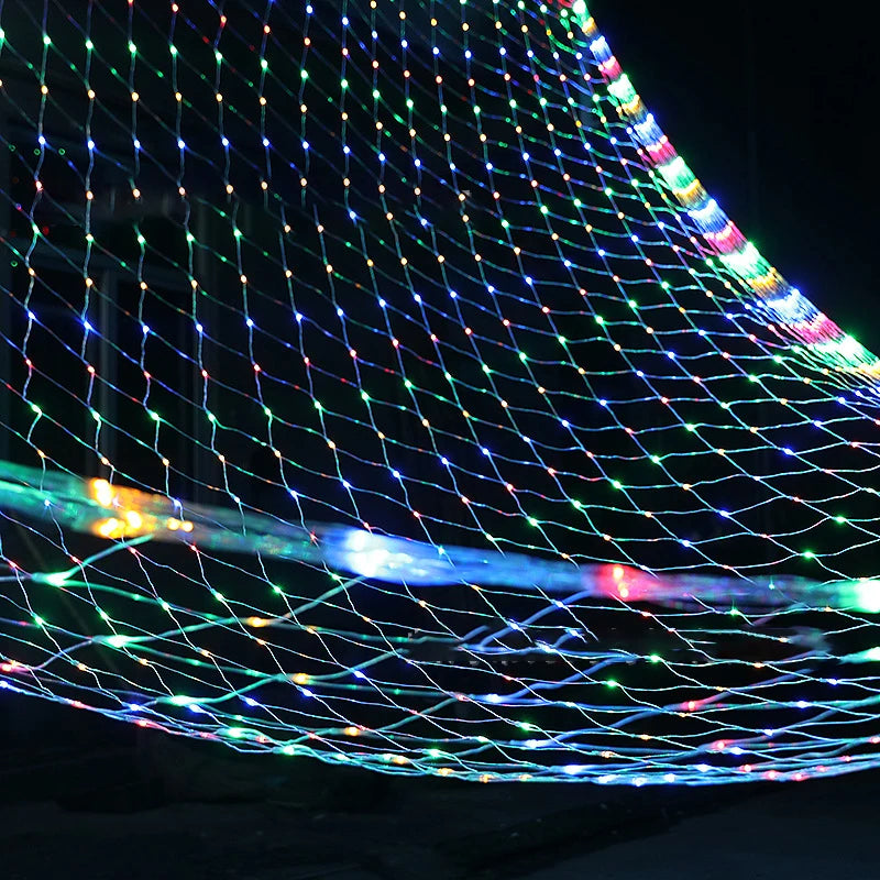 Rideau lumineux en maille LED – décoration extérieure/intérieure, guirlande féerique, Noël/mariage/fêtes