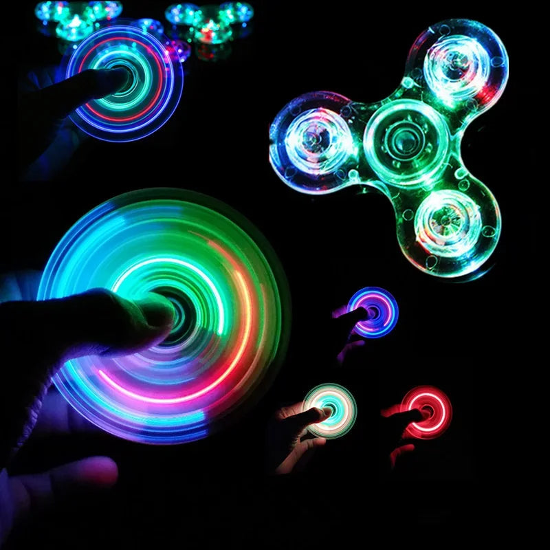 Fidget Spinner lumineux à LED – Jouet anti-stress Mini EDC, brille dans la nuit