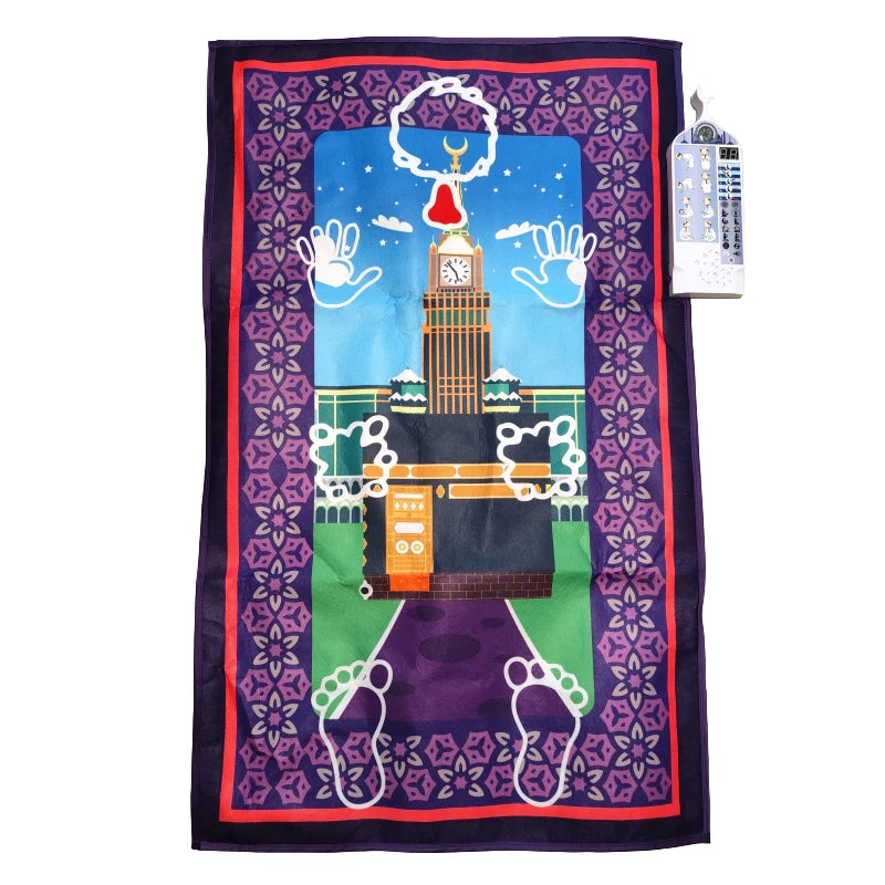 Tapis de prière parlant pour enfants – Tapis interactif éducatif musulman, couverture électronique Salah, apprentissage prières