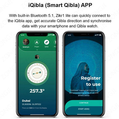 IQibla Smart Zikr Ring – Bague connectée de zikr, louange Tasbih, compteur électronique pour musulmans, heure de prière, rappel par vibration, étanche