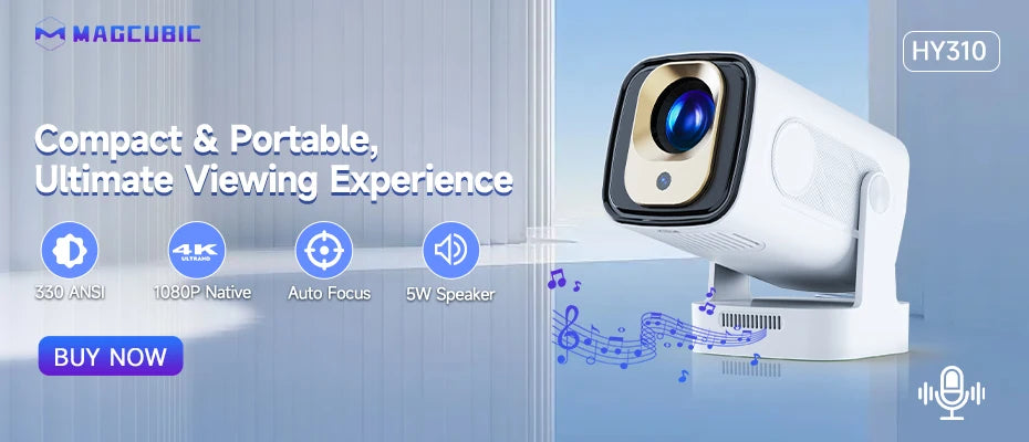 Projecteur magnétique 4K Android 11 HY300 Pro – Wifi6 290ANSI – Allwinner H713 – Bluetooth 5.0 – 1080P 1280×720P – Cinéma portable extérieur