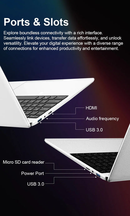 Ordinateur portable ultra fin – Intel Celeron N4000, 15,6’’, Gamer/bureau/étude, Windows 11 Pro, 16Go RAM, SSD 512Go/1To/2To, PC portable professionnel