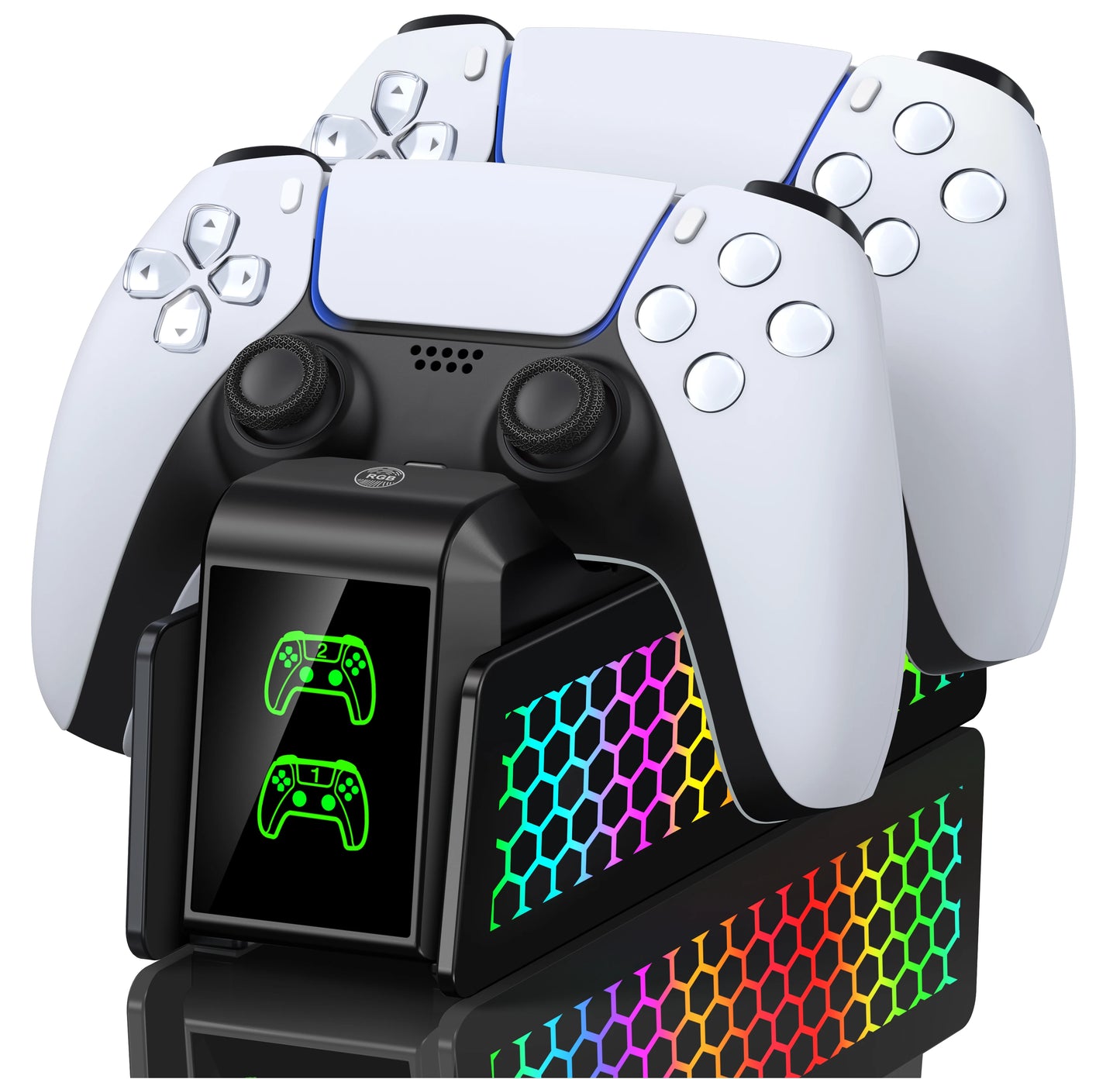 Station de charge de contrôleur RGB double rapide pour PS5 (DinoFire)