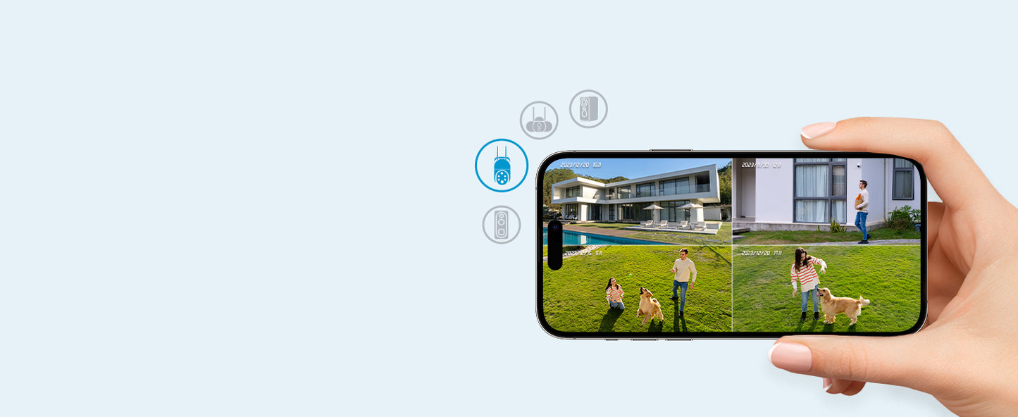 Caméra de surveillance extérieure WiFi ieGeek 2K PTZ – solaire, 360° couleur, détection humaine