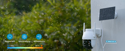 Caméra de surveillance extérieure WiFi ieGeek 2K PTZ – solaire, 360° couleur, détection humaine