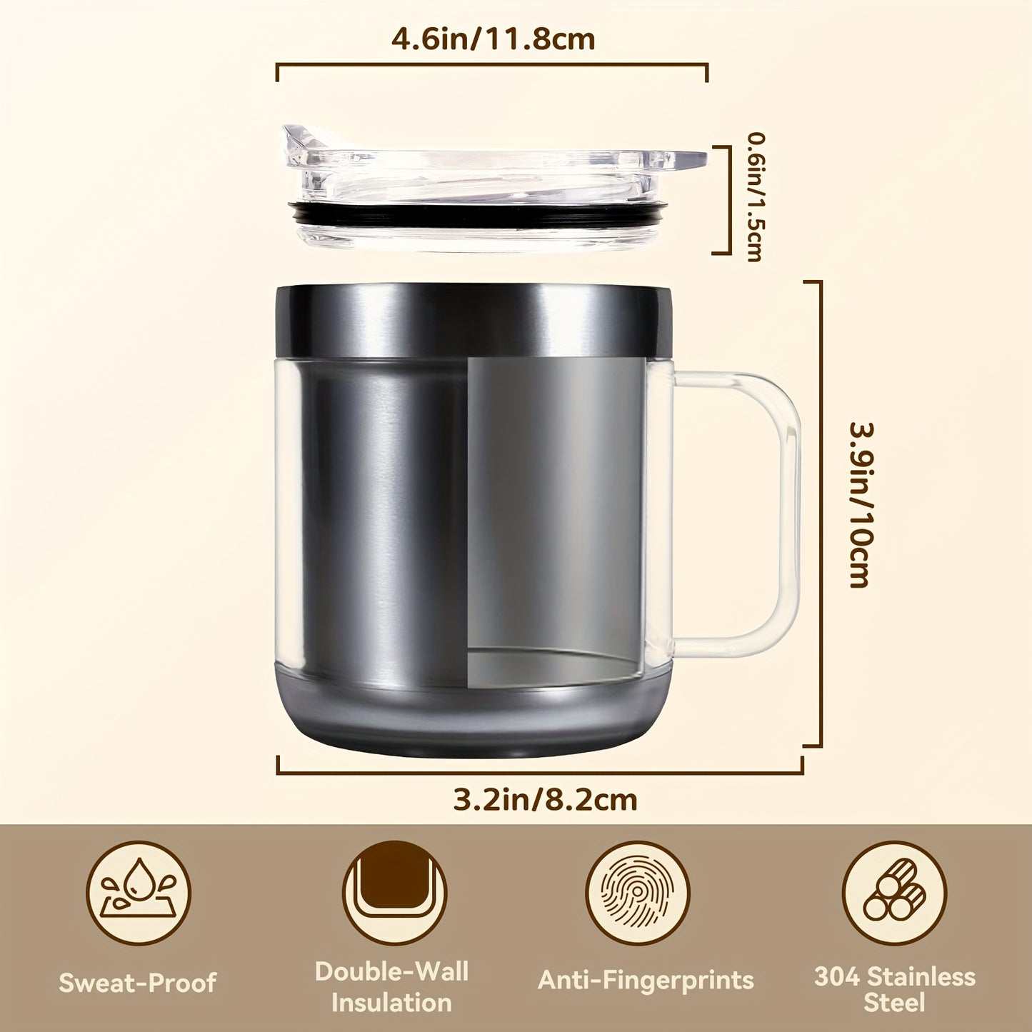Tasse à café auto‑chauffante – Set chauffe-tasse USB 5V2A, arrêt automatique 10 h, cadeau café & fêtes