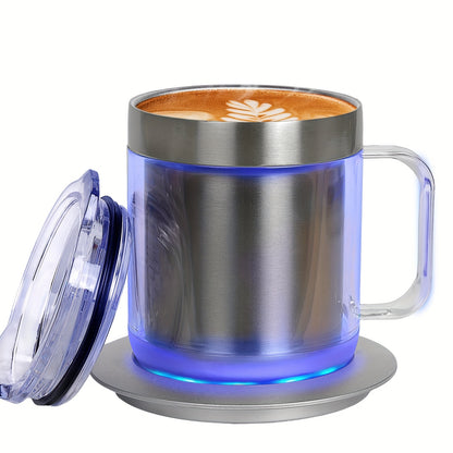 Tasse à café auto‑chauffante – Set chauffe-tasse USB 5V2A, arrêt automatique 10 h, cadeau café & fêtes